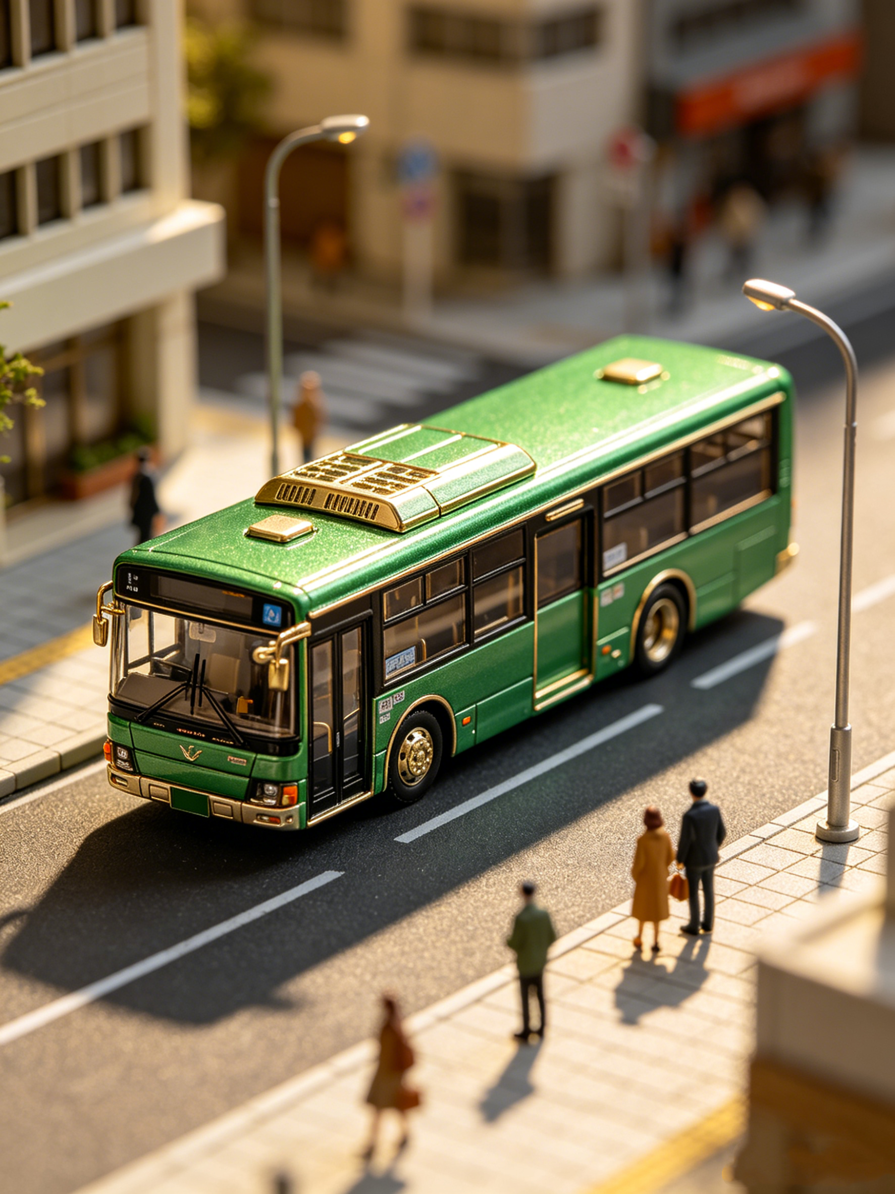 Green Metal Bus Model